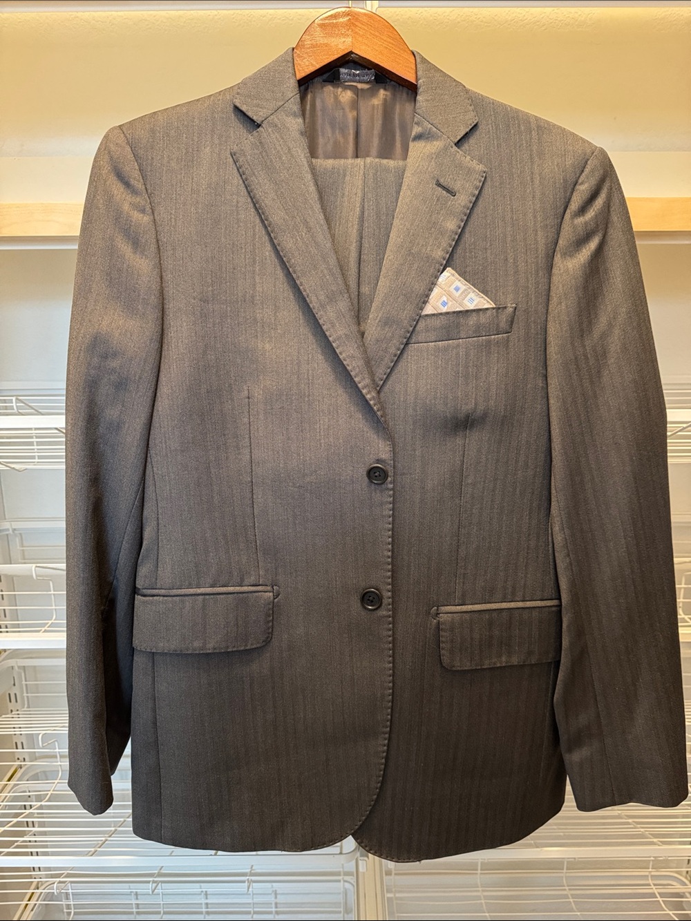 Ermenegildo Zegna Charcoal Pinstripe Two-Button Suit for Saks Fifth Ave Slim Fit